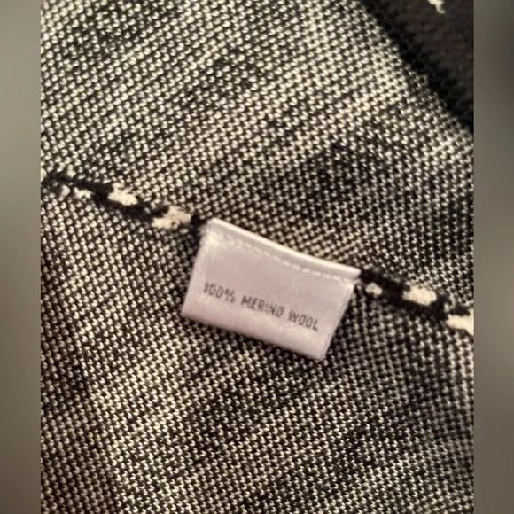 Talbots vintage merino wool duster jacket, black and white size XL - Picture 7 of 9